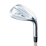 A silver DJ-6 Chrome Satin Wedge golf club with a Neo-Canyon sole and advanced forged face.