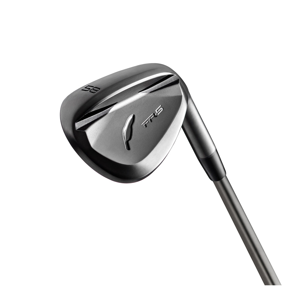 Angled view of the Fourteen FR 5 Diamond Black Satin Wedge