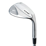 A white and silver Fourteen FRZ Pearl Chrome Satin golf wedge with a black sole.