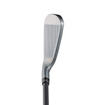 Fourteen PC-3 forged iron front face view showing full polished chrome blade with vertical milled groove pattern, slightly larger head profile than TB-M, and graphite shaft with dark ferrule on white background