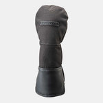 A black golf club headcover with leather-like accents and the brand 'FOURTEEN' embossed on it.