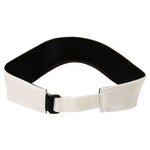Fourteen Golf sun visor in white showing rear view with adjustable buckle strap