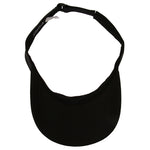 Fourteen Golf sun visor in black showing underside of brim and rear strap