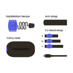 HackMotion sensor 4 inclusions and accessories on a white background