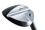 Fourteen RM-a Chrome Satin Wedge face-on view showing full grooved face, hosel, and Fourteen branding