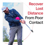Golfer using the TRS Ball to improve strike quality and recover distance through better swing connection