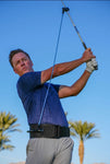 The PLANEMATE golf training aid in use golfer follow through full swing