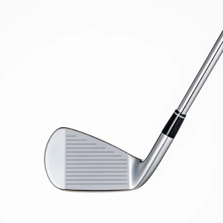 Fourteen TB-5 Forged Iron showing sole, leading edge, and grooved face from an angled address position on white background