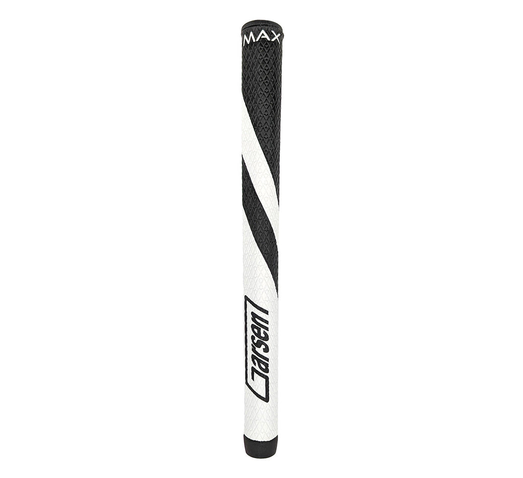 A white and black Garsen Max 15 inch putter grip for golf clubs.