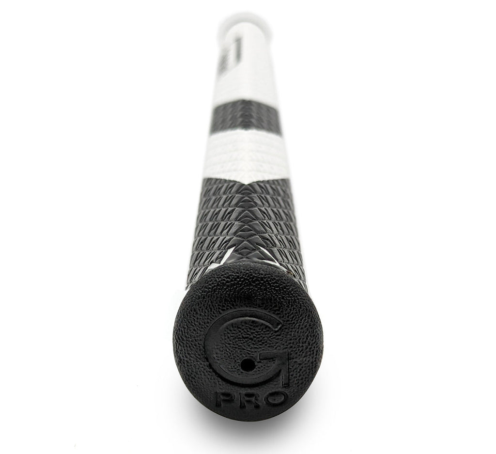 Garsen Max 15 inch Putter Grip cap end view white black rubber end cap