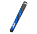 Garsen Max Putter Grip angled view blue black chevron Garsen logo