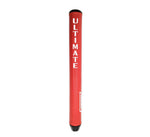 A red putter grip with the text 'ULTIMATE' printed in white on the center.