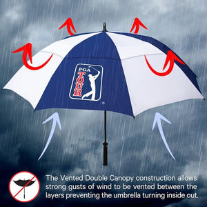 PGA Tour 62" Double Canopy Windproof Umbrella